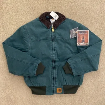 Pre-owned Carhartt Vintage 90s  J14 Sandstone Santa Fe Jacket Medium Hunter Green Htg
