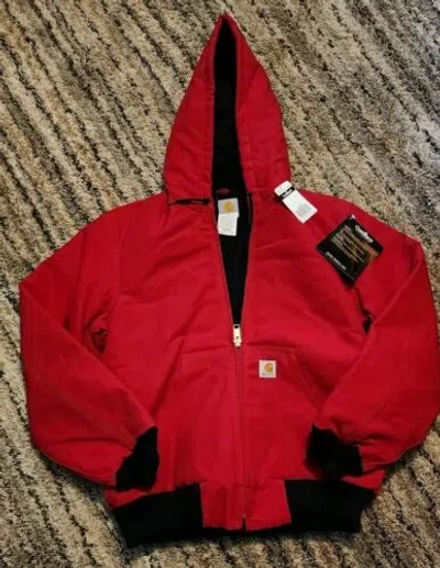 Pre-owned Carhartt Vintage  Deadstock Nwt, Red Active Jacket, Jr140 Small, Thermal-lined