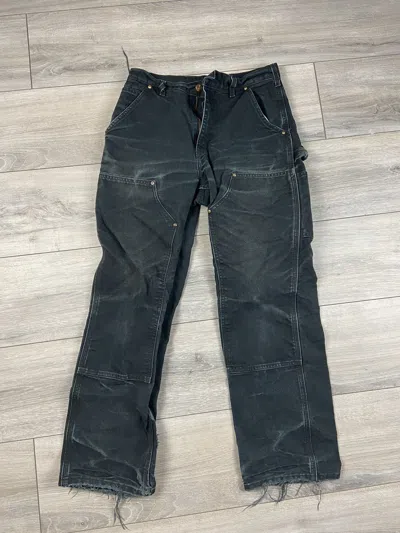 Pre-owned Carhartt Vintage  Double Knee Black Work Pants 30x30