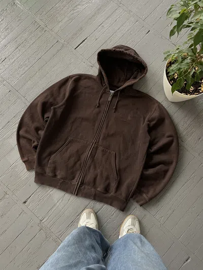 Pre-owned Carhartt Vintage  Zip Hooded Jacket In Brown