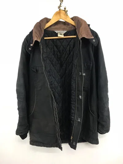 Pre-owned Carhartt Vintage Distressed  Denim Jacket In Black