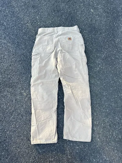 Pre-owned Carhartt Vintage Essential  Paint Splatter Carpenter Pants In Brown