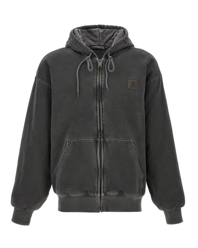 Carhartt Vista Balloon Fit Hooded Quilted Cotton Jacket In Gray