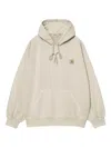 Carhartt Hooded Sweatshirt Featuring Kangaroo Pocket In Neutral