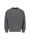 Carhartt Black Logo Crewneck Sweatshirt In Gray