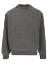 Carhartt Black Logo Crewneck Sweatshirt In Gray