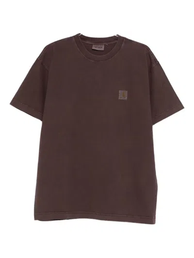 Carhartt Work In Progress Vista Loose Fit Logo T-shirt In Brown