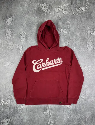 Pre-owned Carhartt Vtg  Baggy Hoodie 2000s Style Size L Y2k Retro In Red