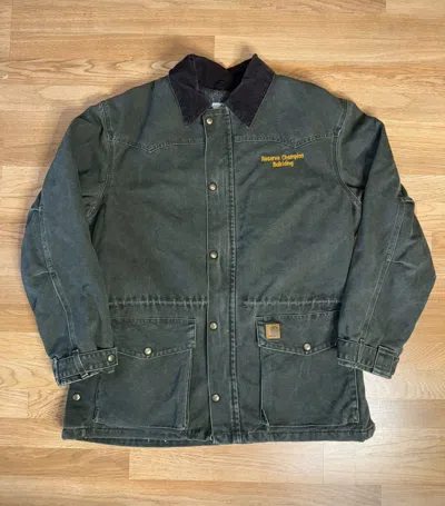 Pre-owned Carhartt Vtg  Jacket Mens Large C52 Mos Green