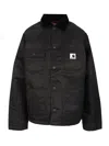 Carhartt W' Alumni Chore Coat Nylon Sateen Jackets Black In Black