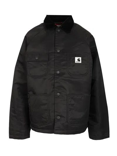 Carhartt W' Alumni Chore Coat Nylon Sateen Jackets Black