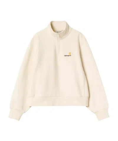 Carhartt W' American Script High Neck Sweatshirt In Neutral