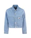Carhartt 'arca' Denim Cropped Jacket In 0112