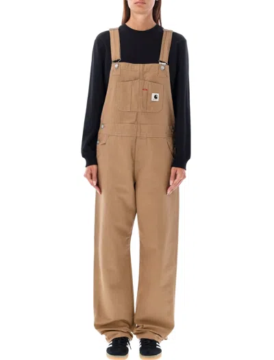 Carhartt Straight Fit Overall Adjustable Straps In Beige