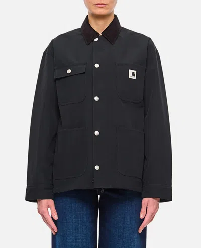 Carhartt W' Clapton Jacket Nylon Canvas In Black