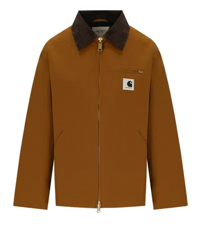 Carhartt Long-sleeved Zip-up Jacket In Brown