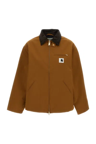 Carhartt Og Detroit Zip-up Jacket In Brown
