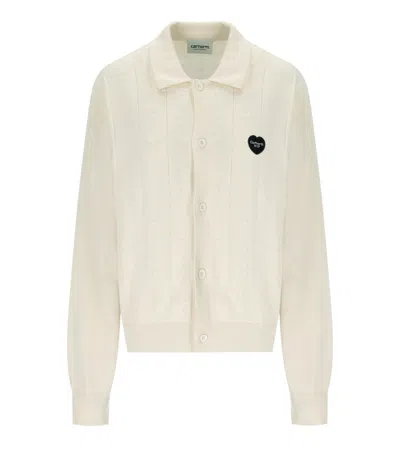 Carhartt W' Drewe Natural Cardigan In White