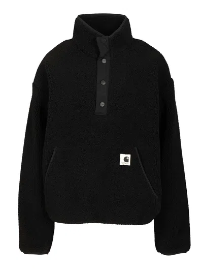 CARHARTT W' ELLIOT HIGH NECK LINER ANORAK POLYESTER PILE JACKETS BLACK