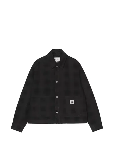 Carhartt W Everson Square Pattern Shirt Jacket In Black