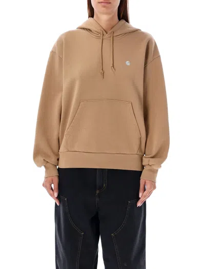 Carhartt W Hooded Casey Sweatshirt In Brown