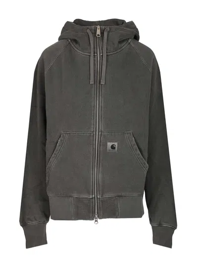 Carhartt W' Hooded Torion Jacket Cotton Sweat Jackets Black In Gray