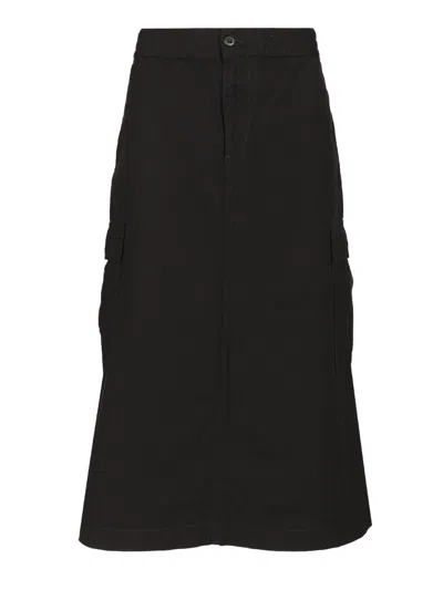 Carhartt W Jet Cargo Skirt Cotton Lane Poplin In Black