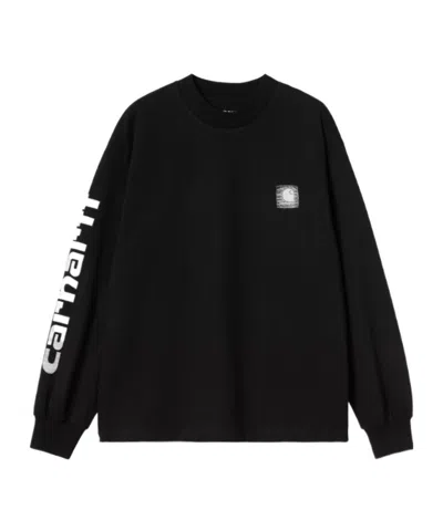 Carhartt W' L/s Archive Script T-shirt In Black
