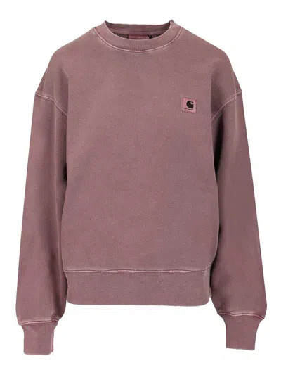 Carhartt W' Nelson Sweatshirt Cotton Sweat Sweatshirts Rose In Pink