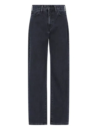 Carhartt Wip W' Pierce Pant Straight In Black Dark Used Washed