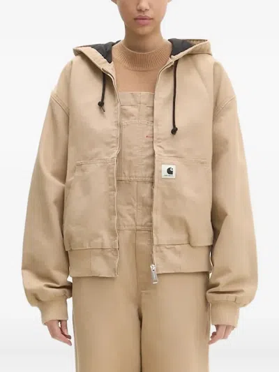 Carhartt W' Og Active Hooded Zip-up Jacket In Neutral