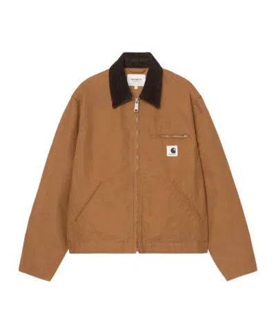 Carhartt Og Detroit Zip-up Jacket In Brown