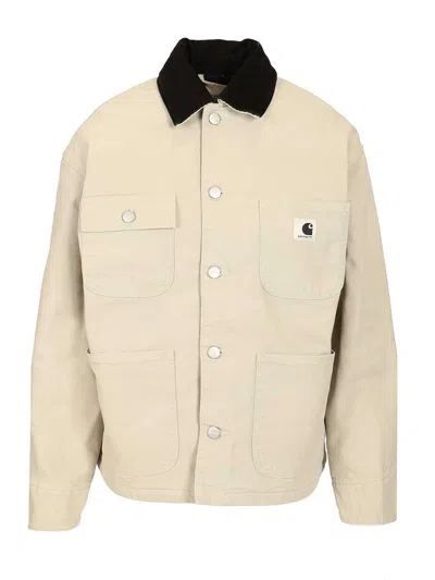 Carhartt W' Og Michigan Coat Stone Canvas Jackets Grey In Multi