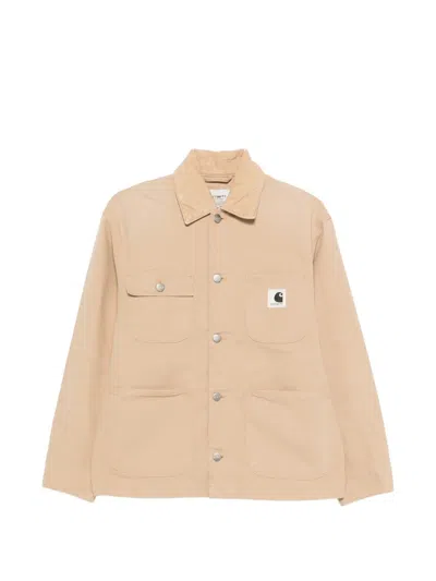 Carhartt W' Og Michigan Corduroy Collar Organic Cotton Jacket In Nude