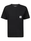 Carhartt Black Cotton T-shirt With Front Pocket In Black