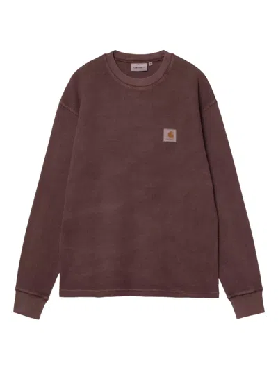 Carhartt Waffle Long-sleeve Sweater In Brown