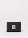 Carhartt Mens Black Alec Logo-patch Canvas Wallet In Black