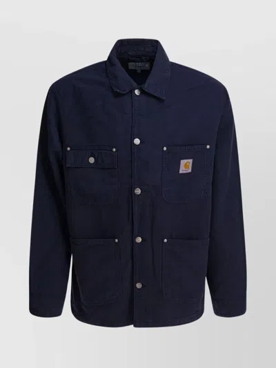 Carhartt "walter Chore" Jacket With Chest Pockets In Blue