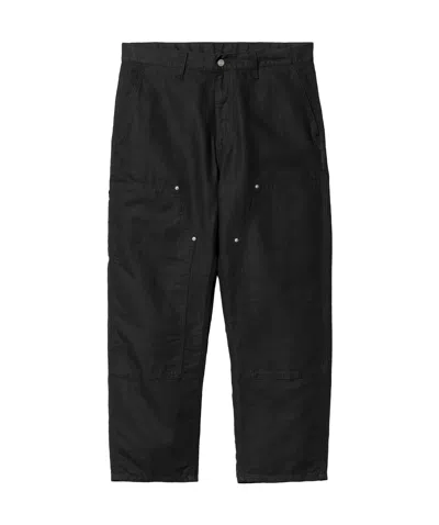 Carhartt Walter Double-knee Tapered-leg Trousers In Black