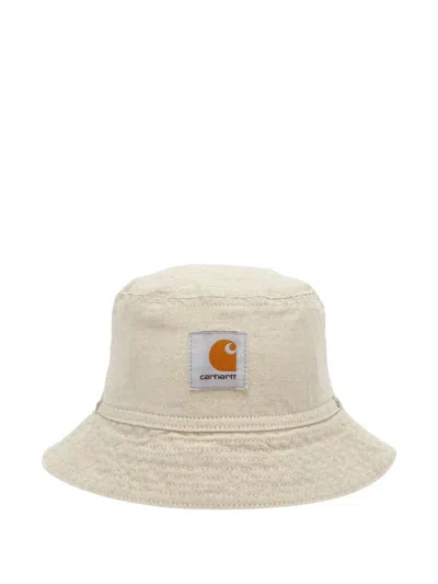 Carhartt Walter Logo-patch Bucket Hat In Neutral
