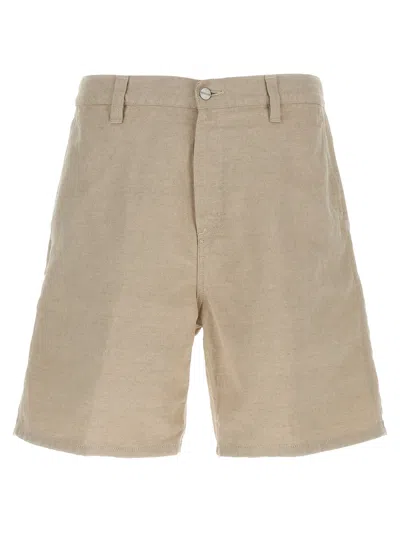 Carhartt Walter Single Knee Bermuda And Short Beige In Brown