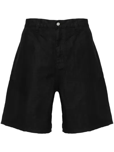 Carhartt Walter Single Knee Cotton Shorts In Black