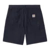 Carhartt Walter Single Knee Shorts Dark Navy In Blue