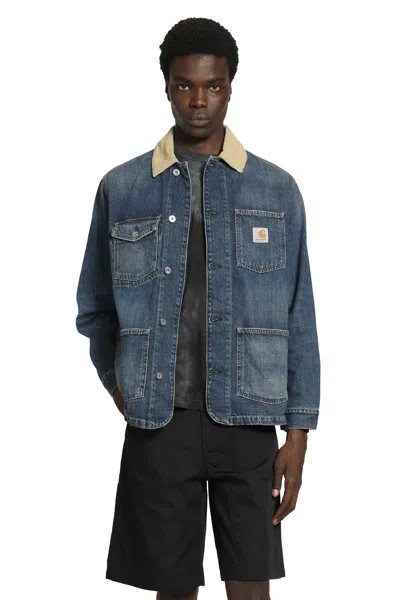 Carhartt Warren Chore Coat In Blue