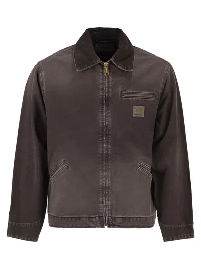 Carhartt Washed Organic Dearborn Canvas Jacket In Brown