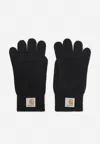 Carhartt Logo-patch Knitted Gloves In Black