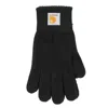 Carhartt Logo-patch Knitted Gloves In Black