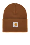 Carhartt Logo-patch Knit Beanie In Hamilton Brown