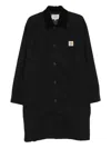 Carhartt Webster Button-fastening Logo-patch Coat In Black