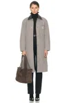 Carhartt Corduroy-collar Button Coat In Gray
